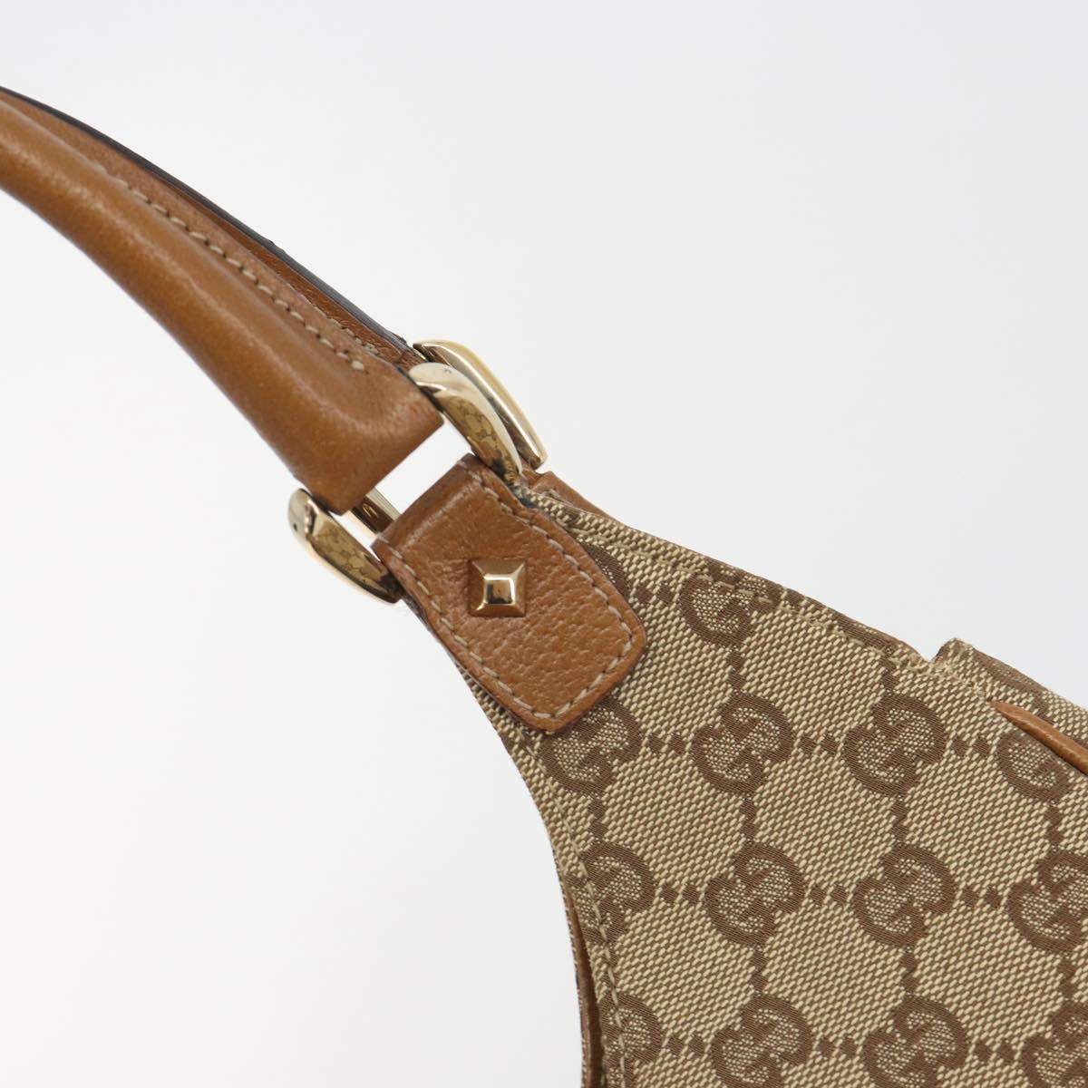 GUCCI GG Canvas Jackie Shoulder Bag Beige Gold 124407 Auth 193087V