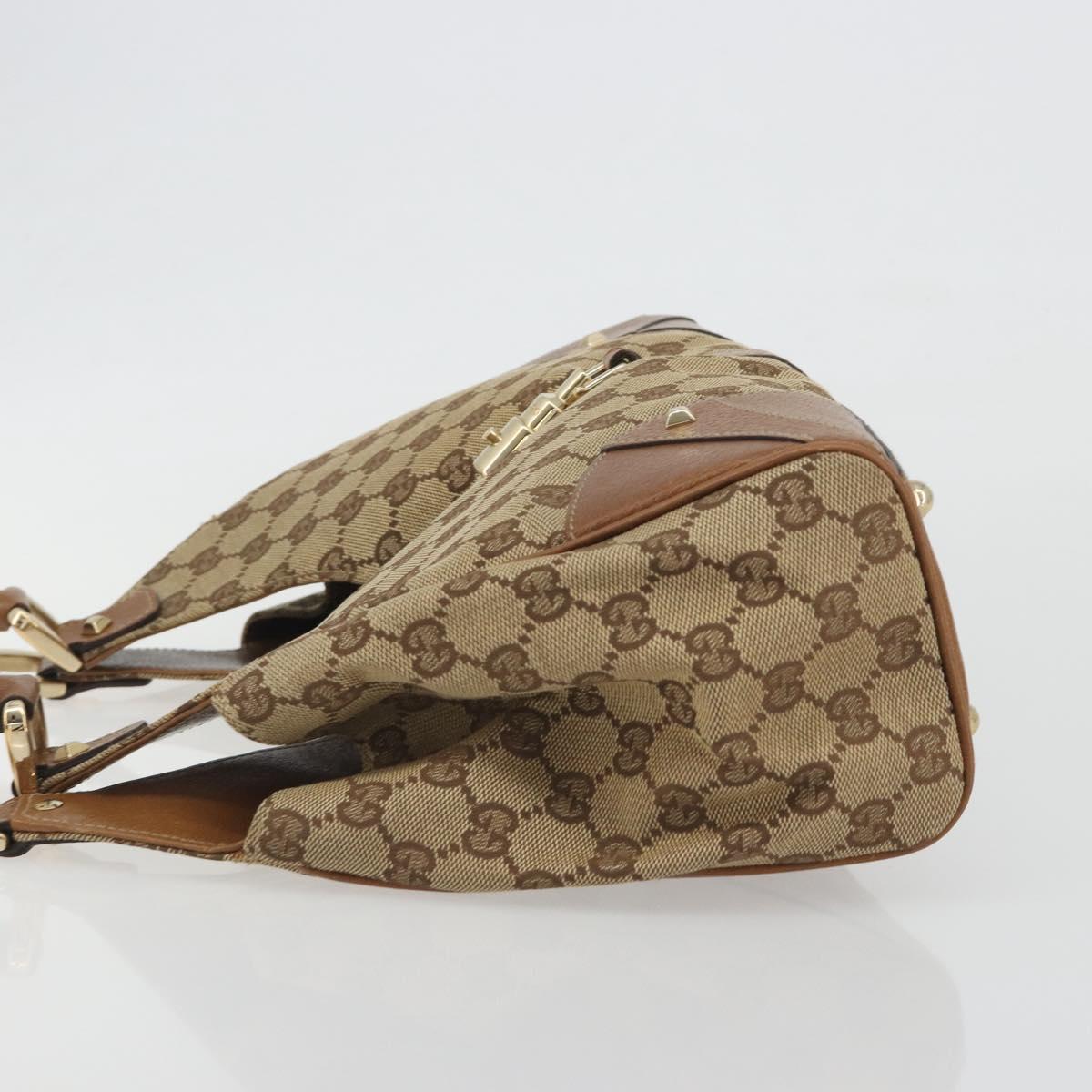 GUCCI GG Canvas Jackie Shoulder Bag Beige Gold 124407 Auth 193087V