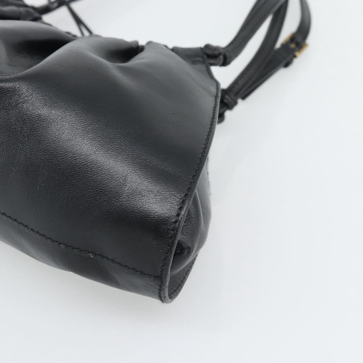 GUCCI Shoulder Bag Leather Black Gold 109156 Auth 193089V