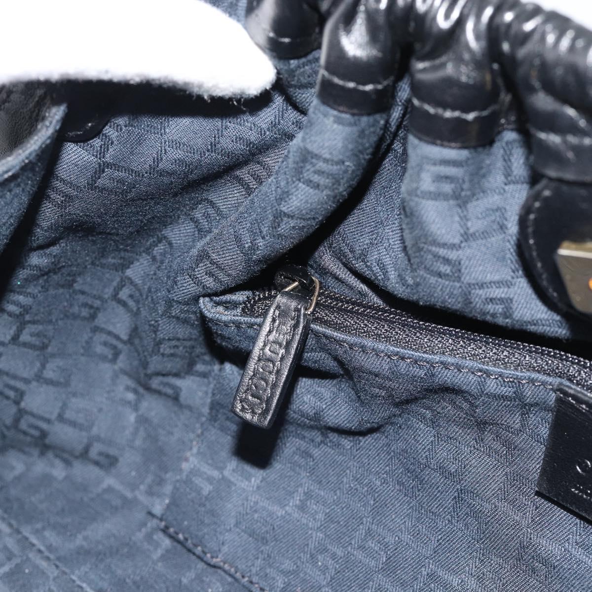 GUCCI Shoulder Bag Leather Black Gold 109156 Auth 193089V