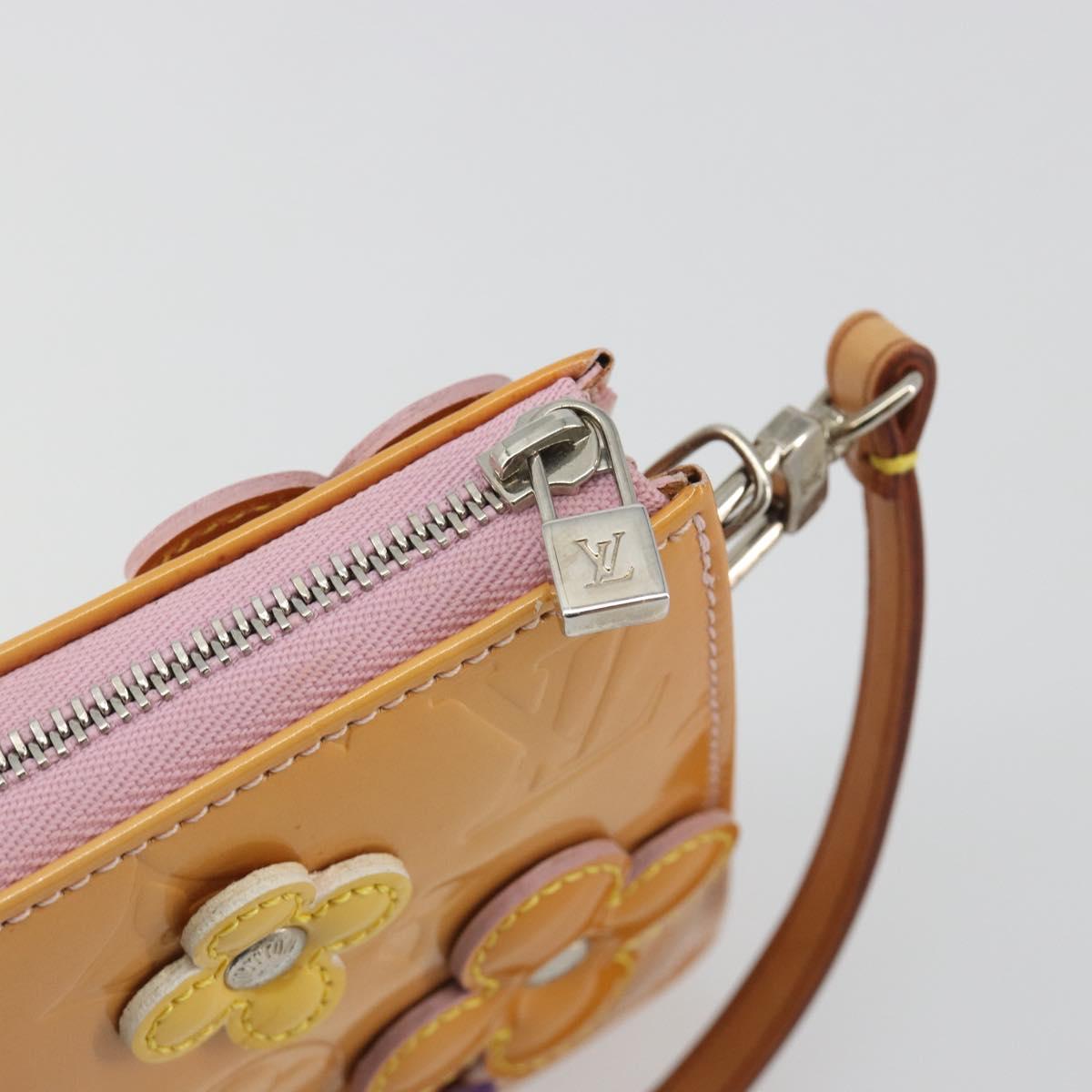 LOUIS VUITTON Monogram Vernis Flower Lexington Pouch Pink M92248 LV Auth 193097V