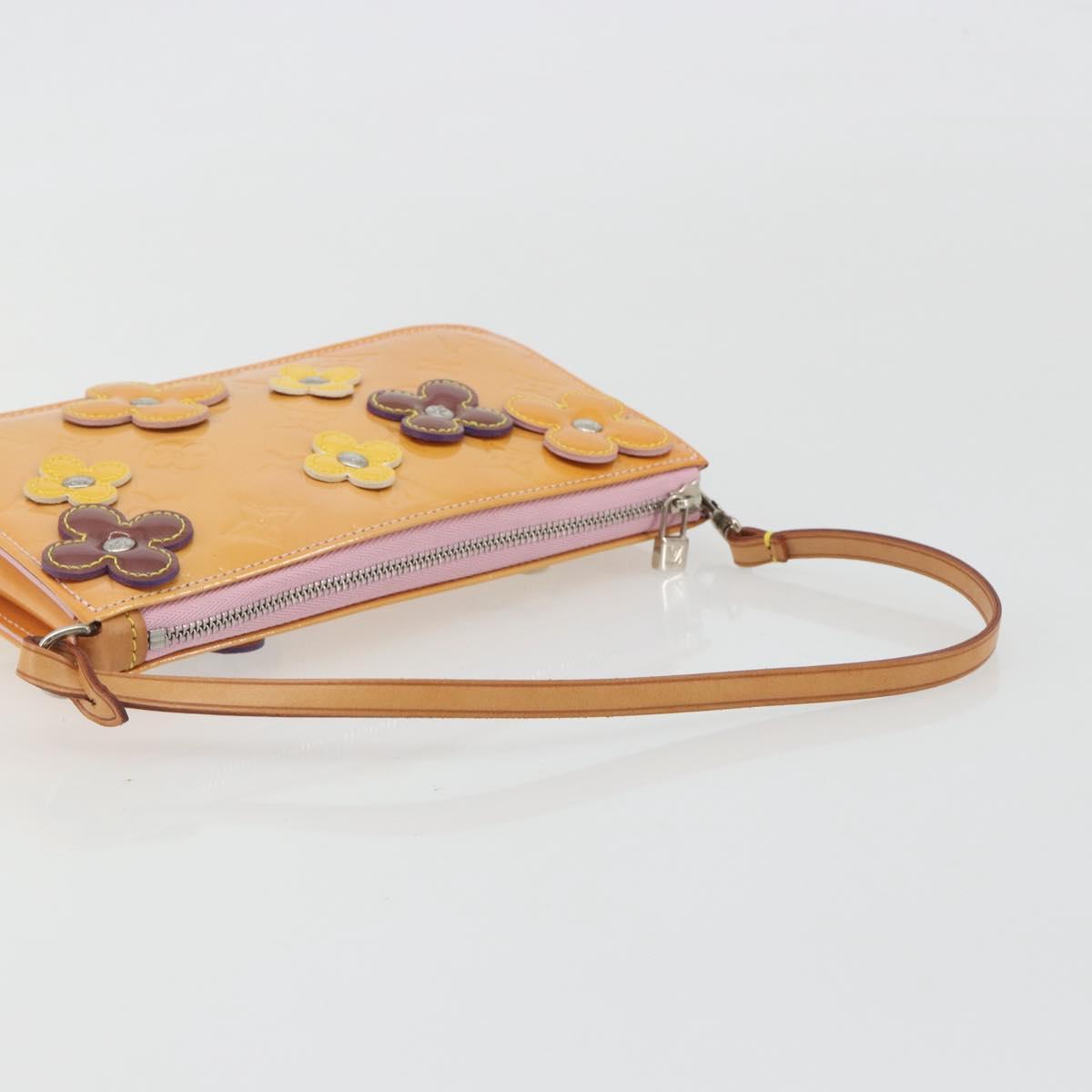 LOUIS VUITTON Monogram Vernis Flower Lexington Pouch Pink M92248 LV Auth 193097V