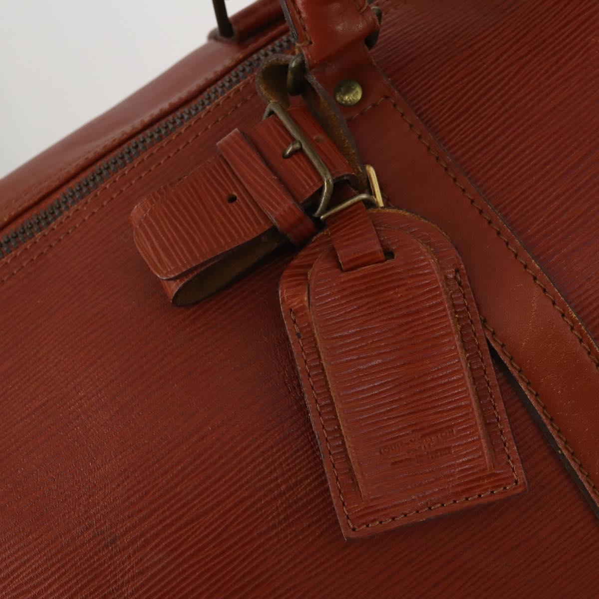 LOUIS VUITTON Epi Keepall 55 Boston Bag Vintage Brown M42958 LV Auth 193099