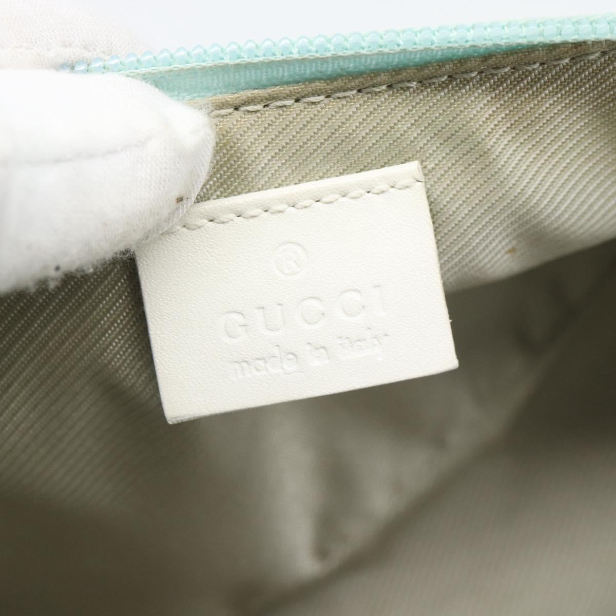 GUCCI GG Canvas Accessory Pouch Light Blue Gold 039 1103 2123 Auth 193100A