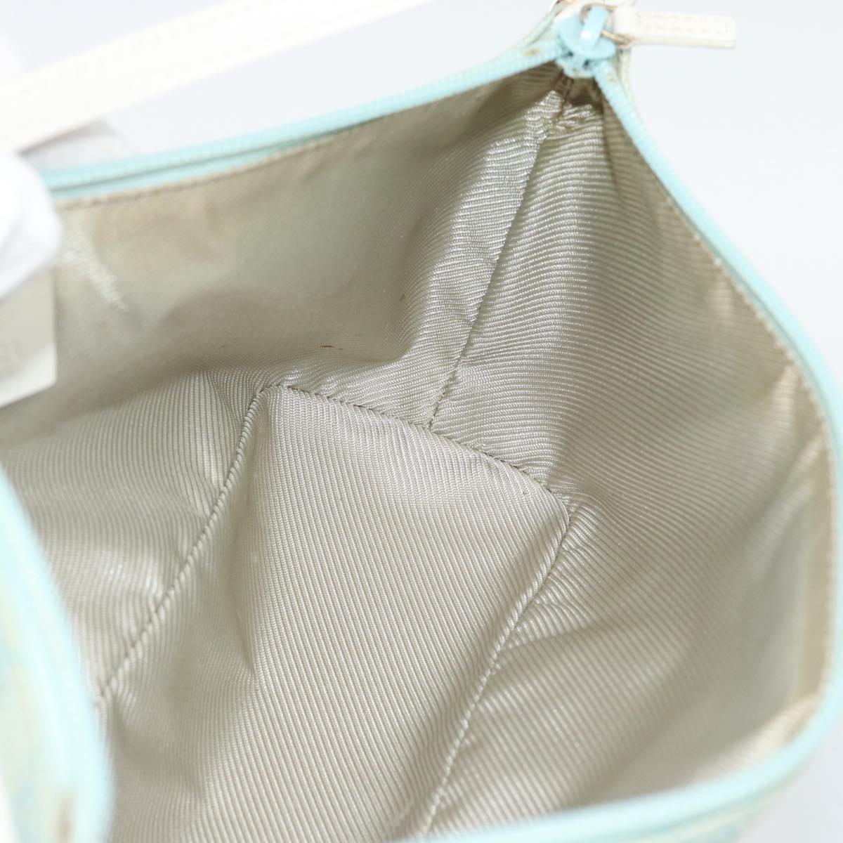 GUCCI GG Canvas Accessory Pouch Light Blue Gold 039 1103 2123 Auth 193100A