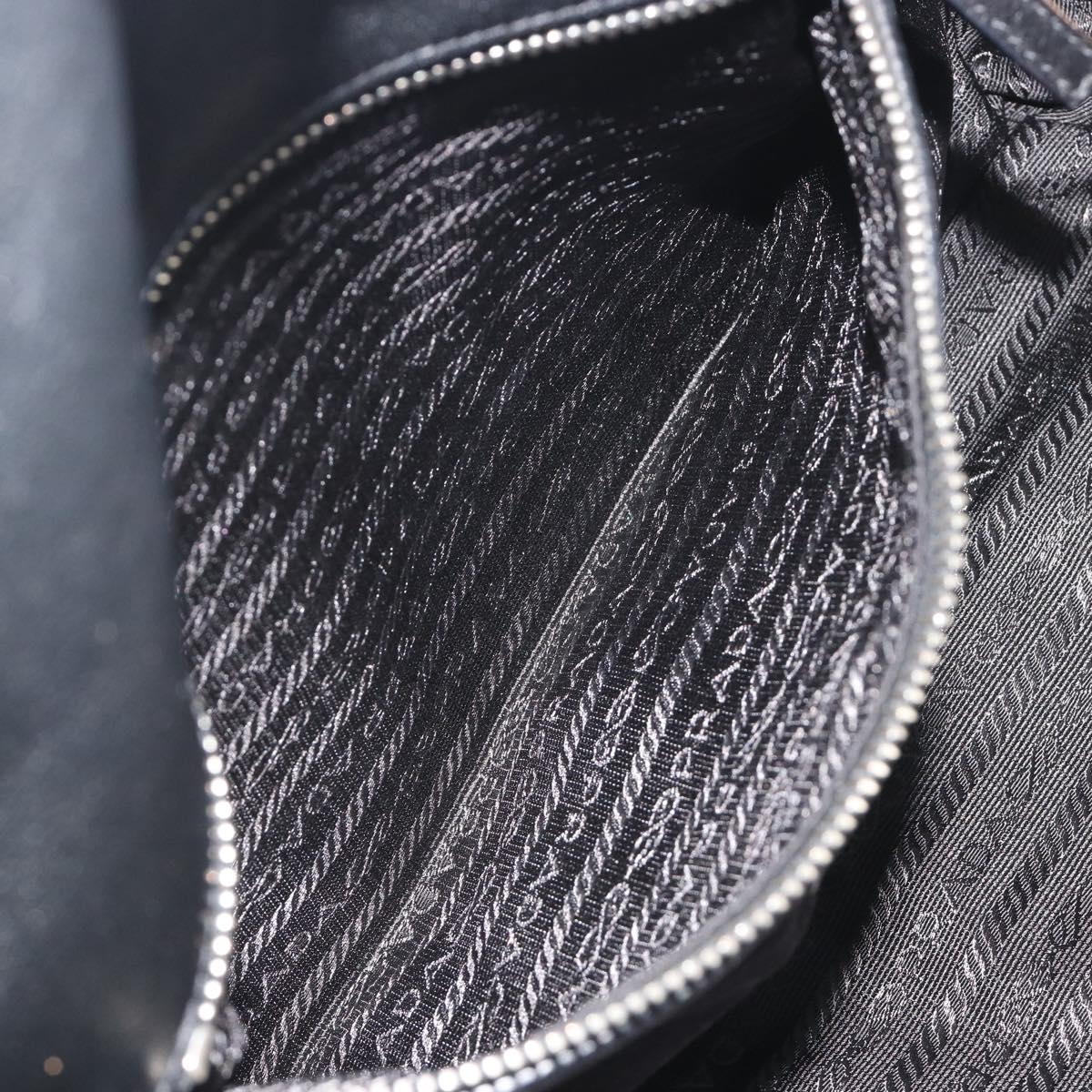 PRADA Shoulder Bag Nylon Black Silver Auth 193108V
