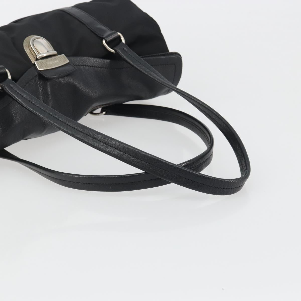 PRADA Shoulder Bag Nylon Black Silver Auth 193108V