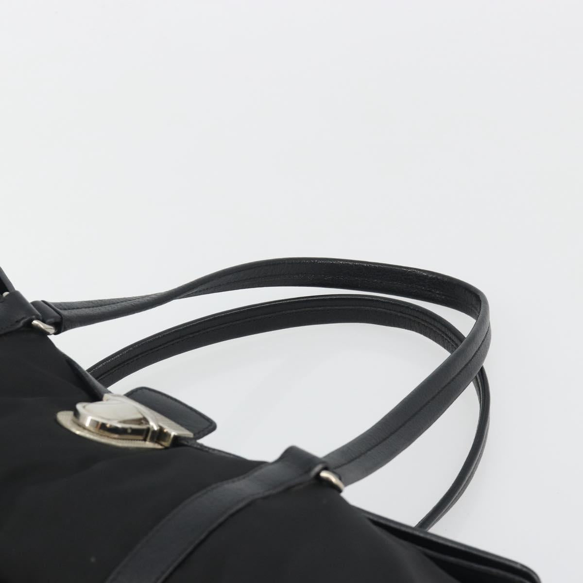 PRADA Shoulder Bag Nylon Black Silver Auth 193108V