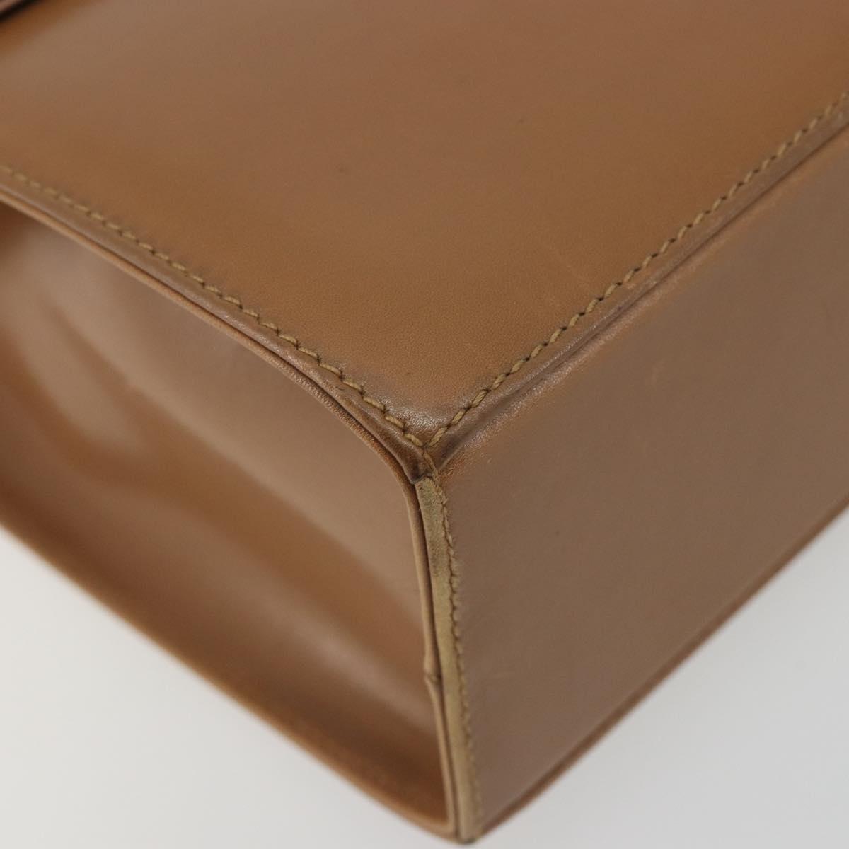 Salvatore Ferragamo Gancini Shoulder Bag Leather Brown Gold Auth 193110