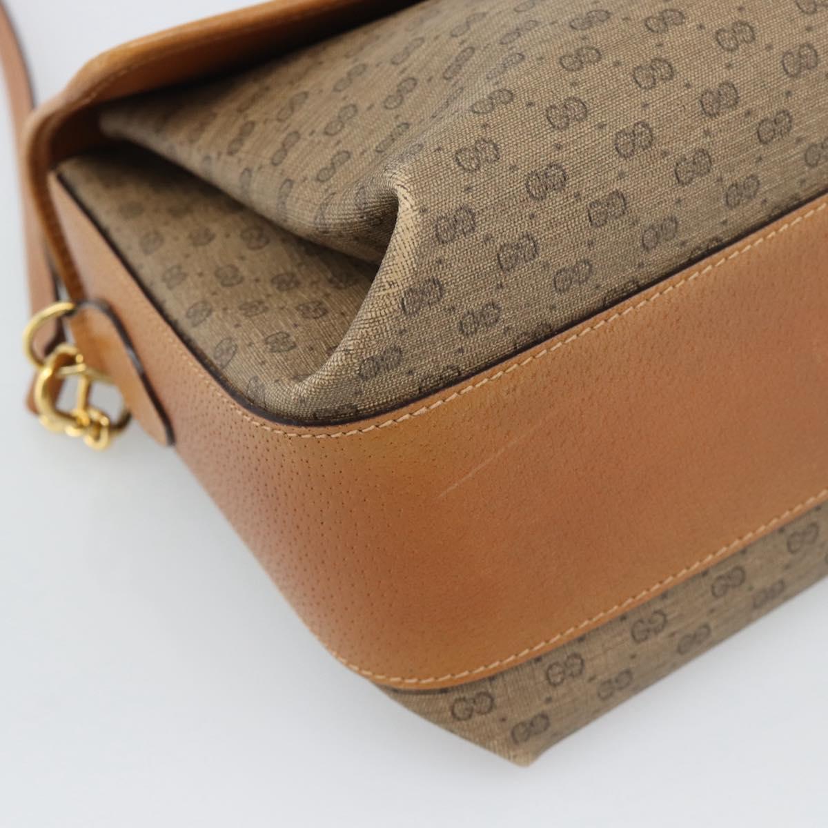 GUCCI Micro GG Supreme Shoulder Bag PVC Beige Gold 001 115 6165 8031 Auth 193113