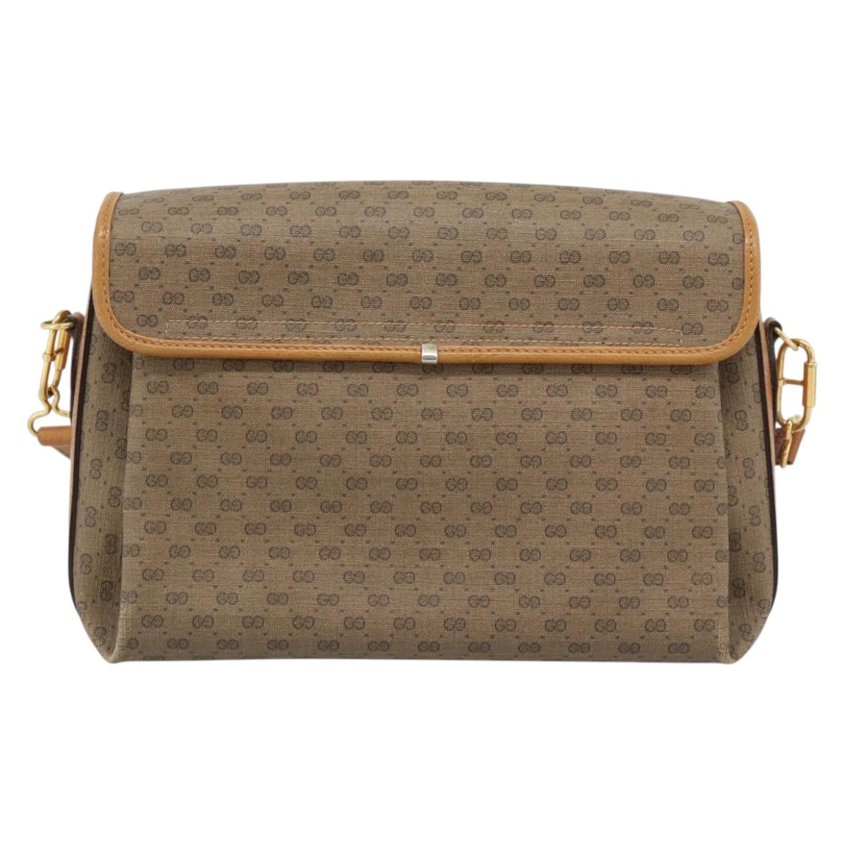 GUCCI Micro GG Supreme Shoulder Bag PVC Beige Gold 001 115 6165 8031 Auth 193113