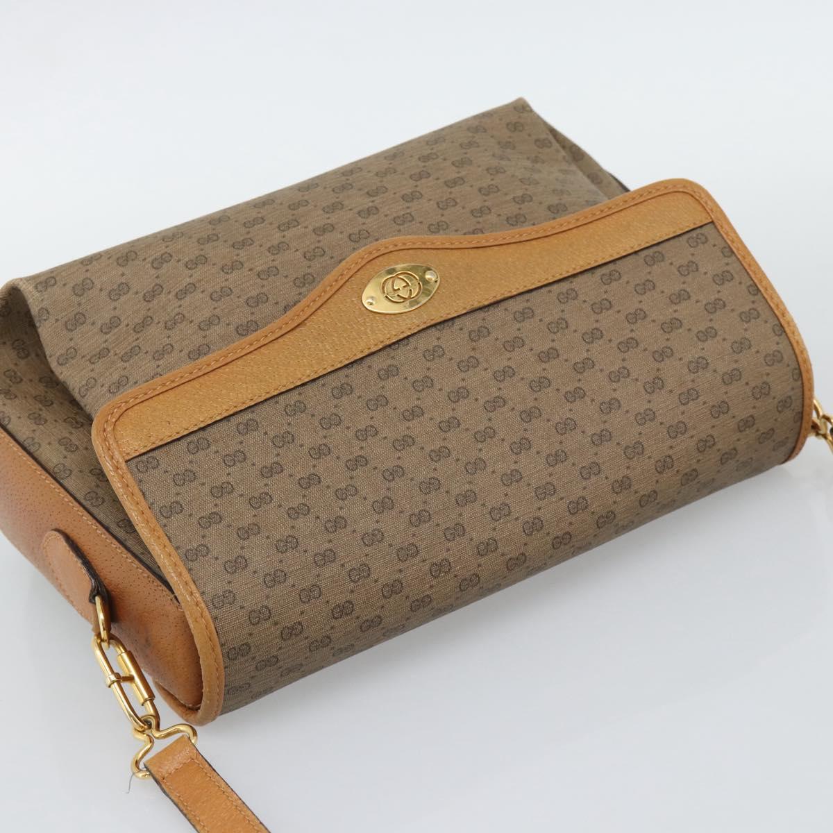 GUCCI Micro GG Supreme Shoulder Bag PVC Beige Gold 001 115 6165 8031 Auth 193113