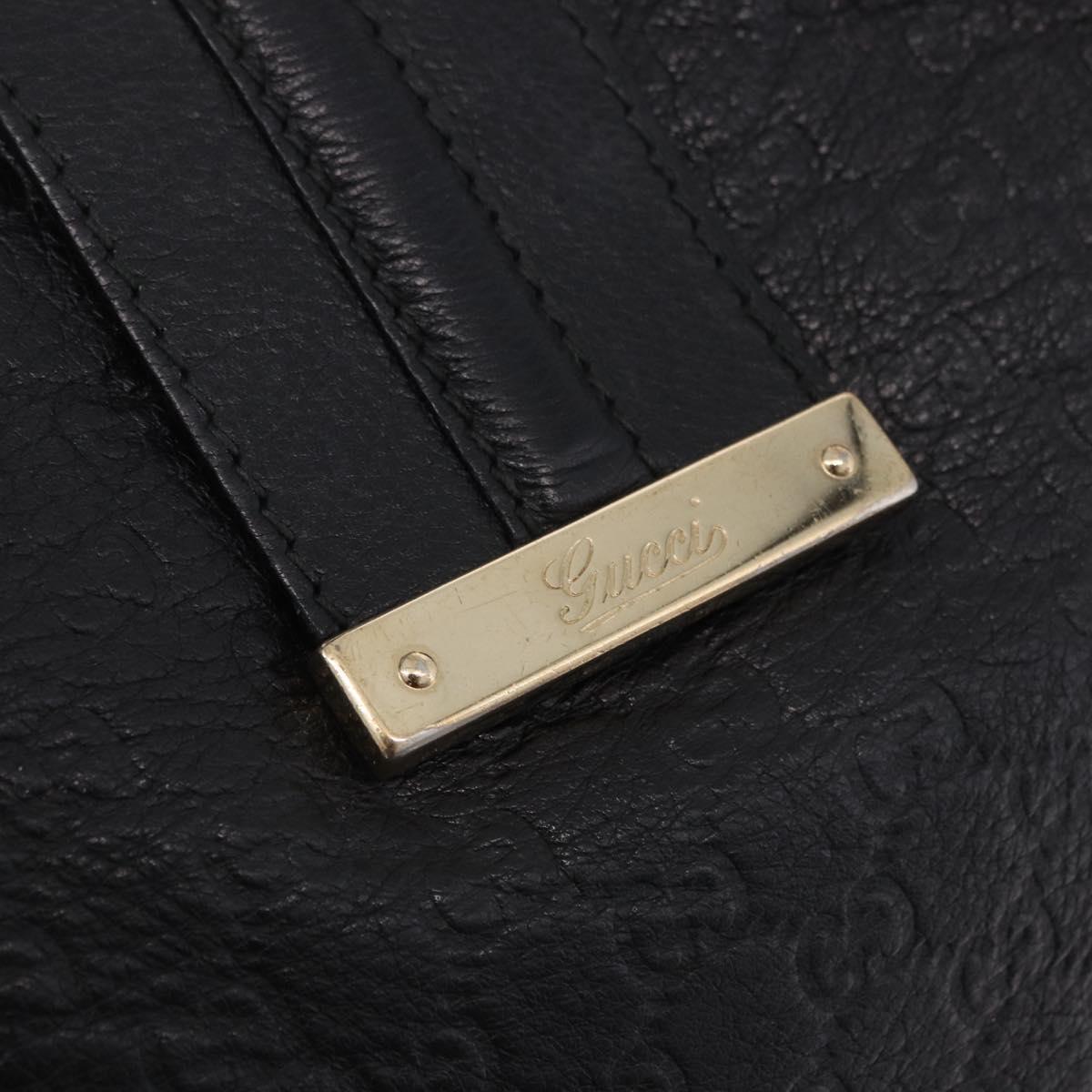 GUCCI GG Canvas Guccissima Shoulder Bag Leather Black Gold 233604 Auth 193115V