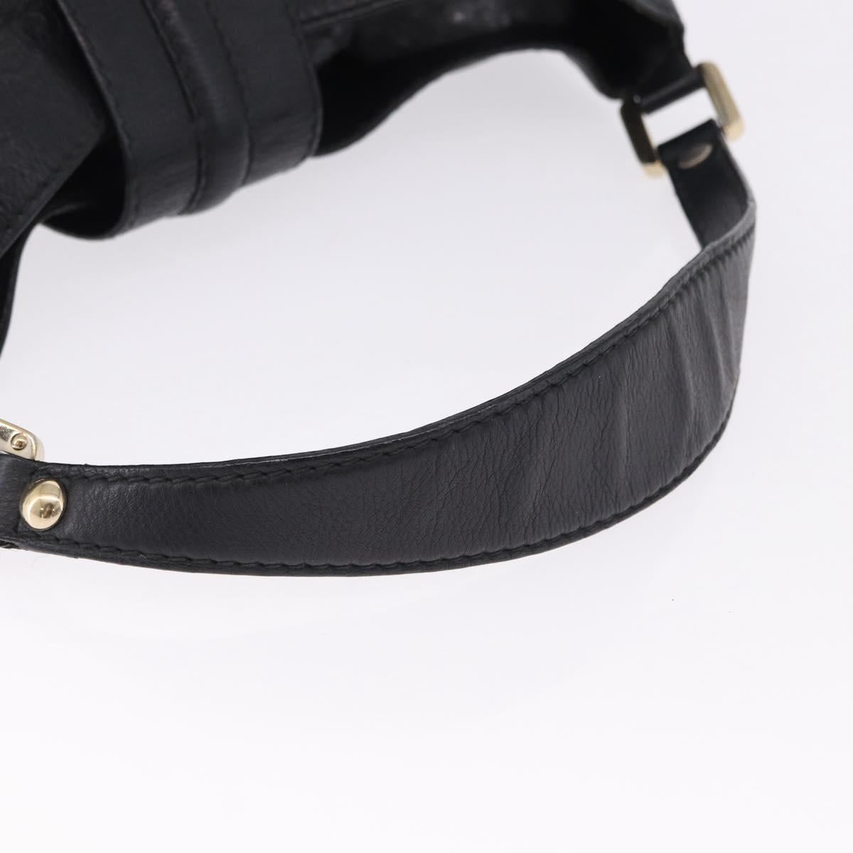 GUCCI GG Canvas Guccissima Shoulder Bag Leather Black Gold 233604 Auth 193115V