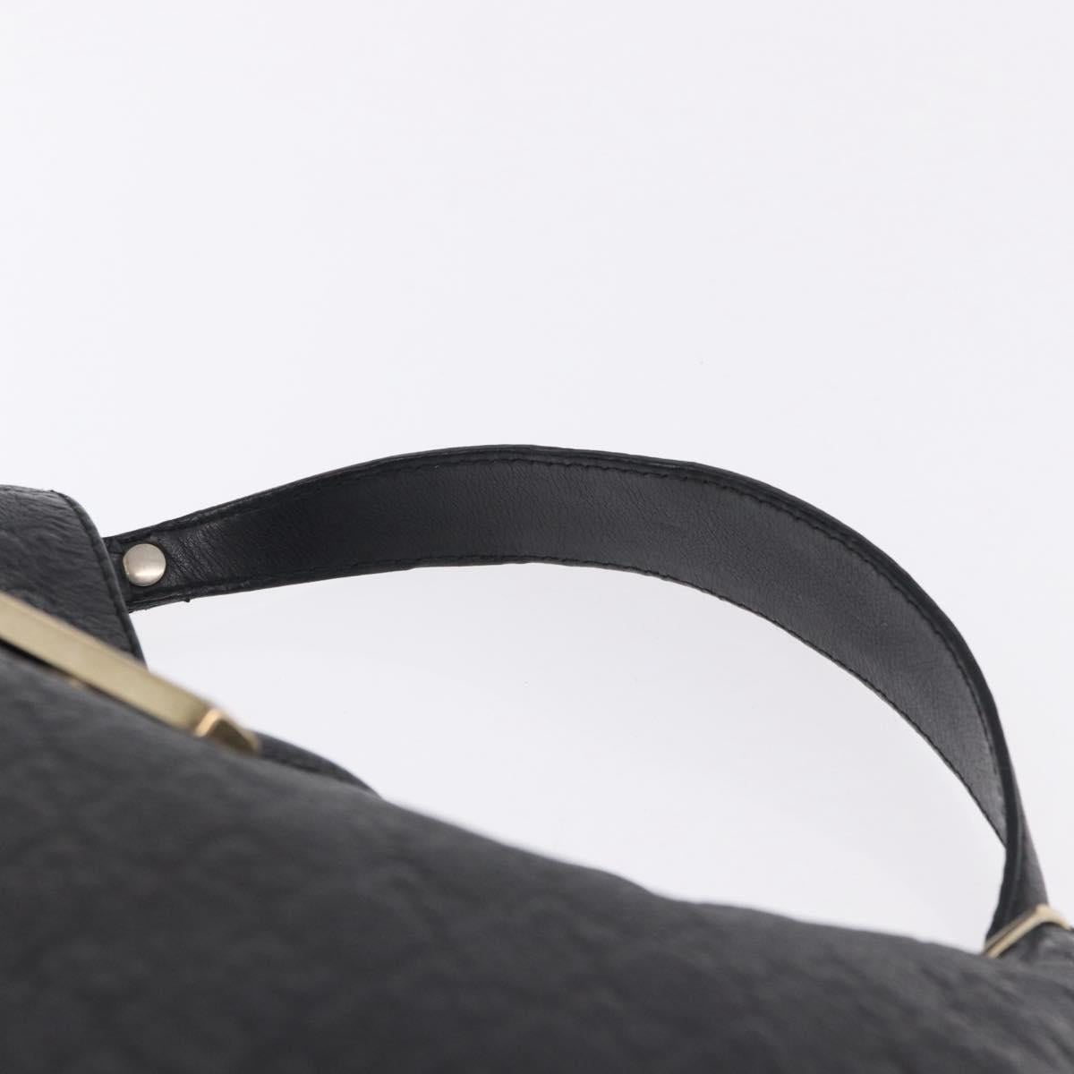 GUCCI GG Canvas Guccissima Shoulder Bag Leather Black Gold 233604 Auth 193115V