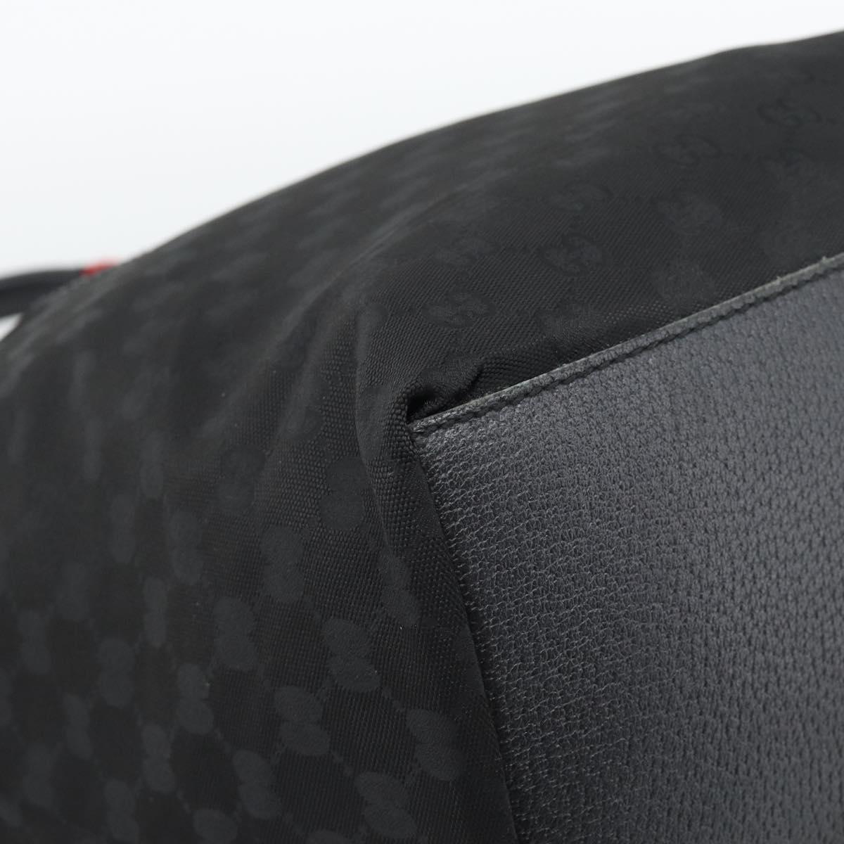 GUCCI GG Canvas Web Sherry Line Tote Bag Nylon Black 131231 Auth 193124A
