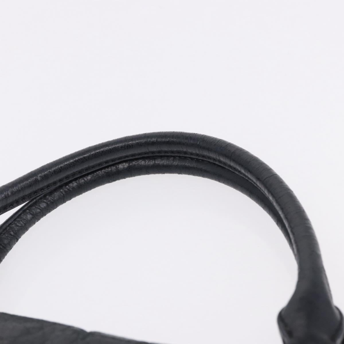 Miu Miu Tote Bag Leather 2way Black Gold Auth 193125V