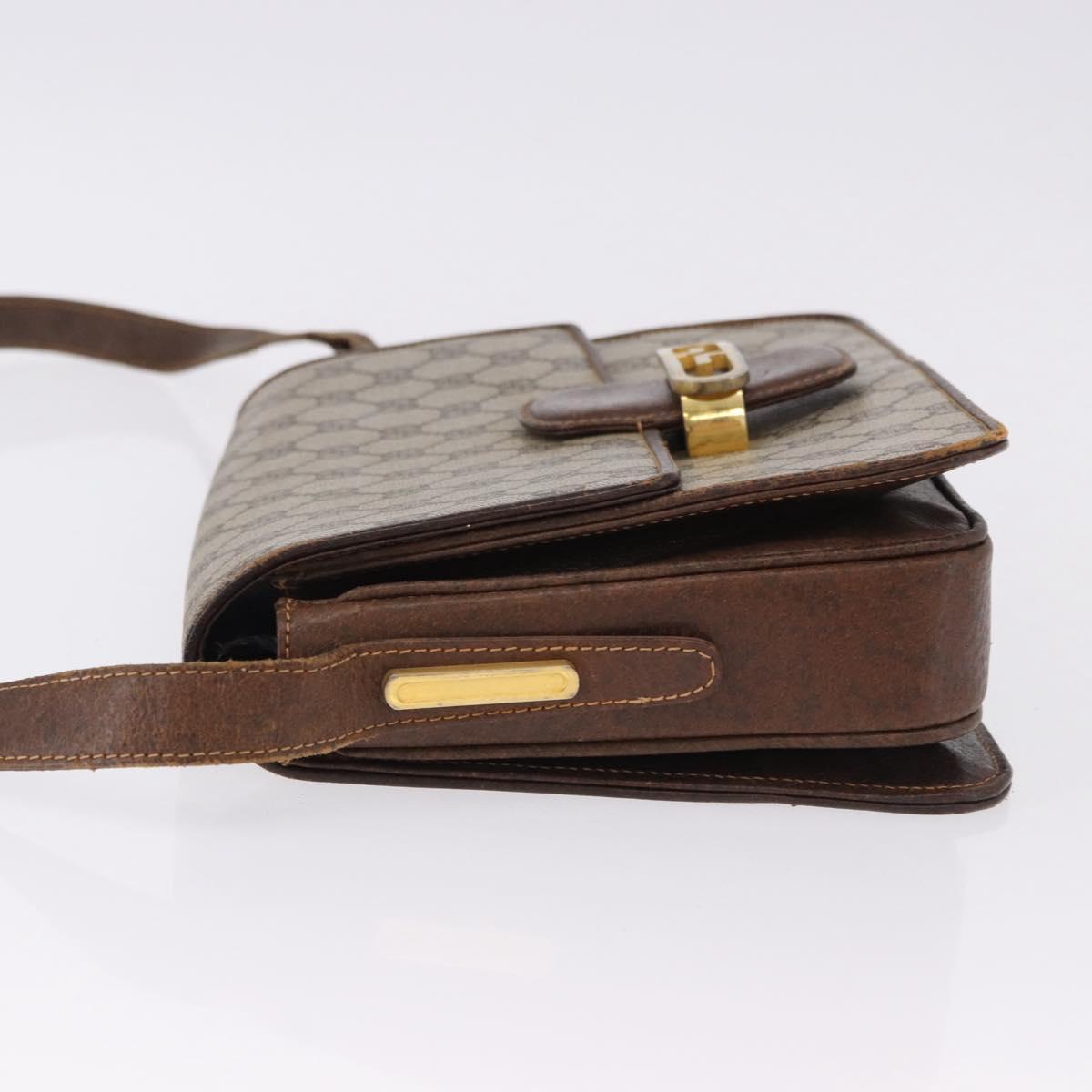 GUCCI GG Supreme Shoulder Bag PVC Beige Gold Auth 193131