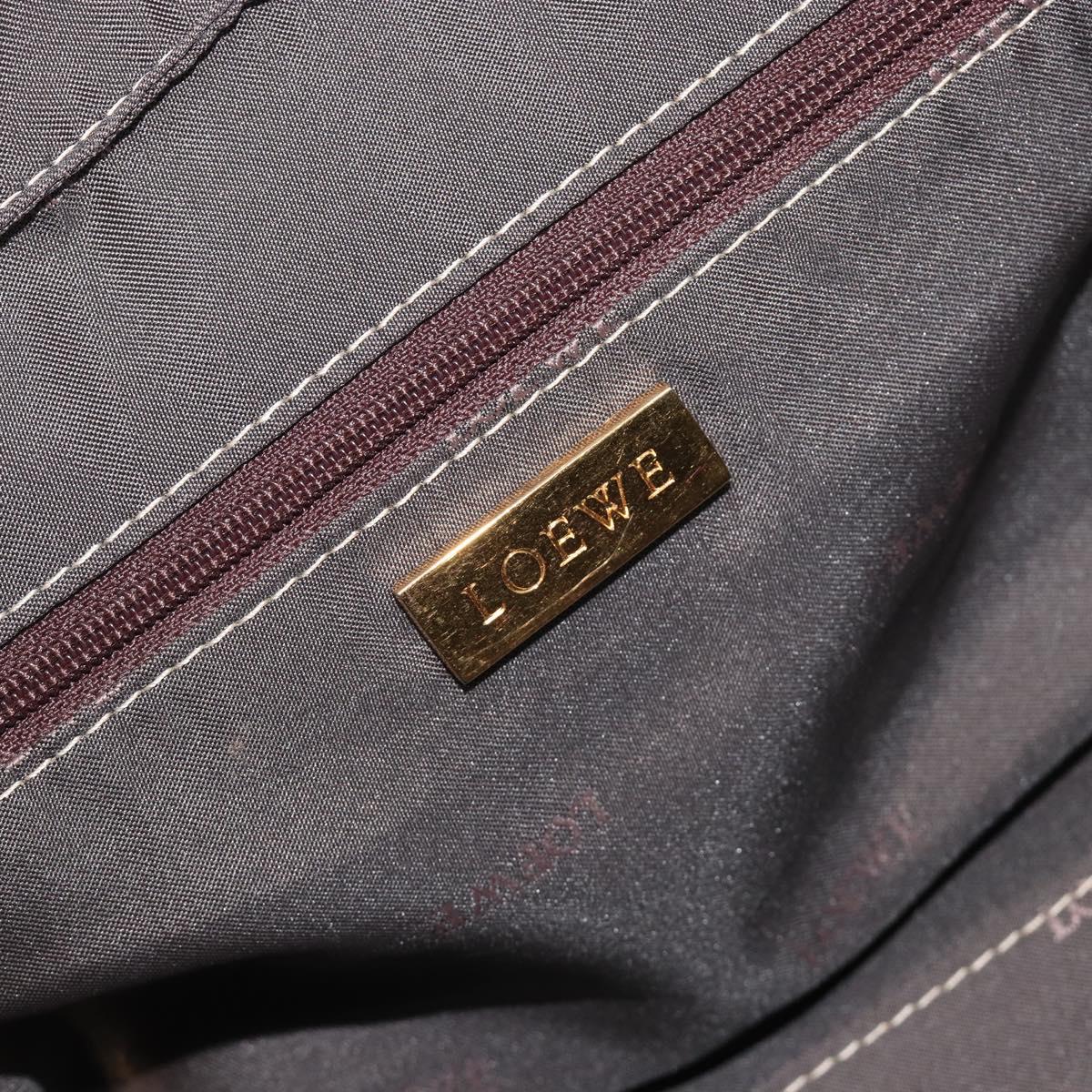 LOEWE Amazona 28 Hand Bag Leather Silver Gold Auth 193132V