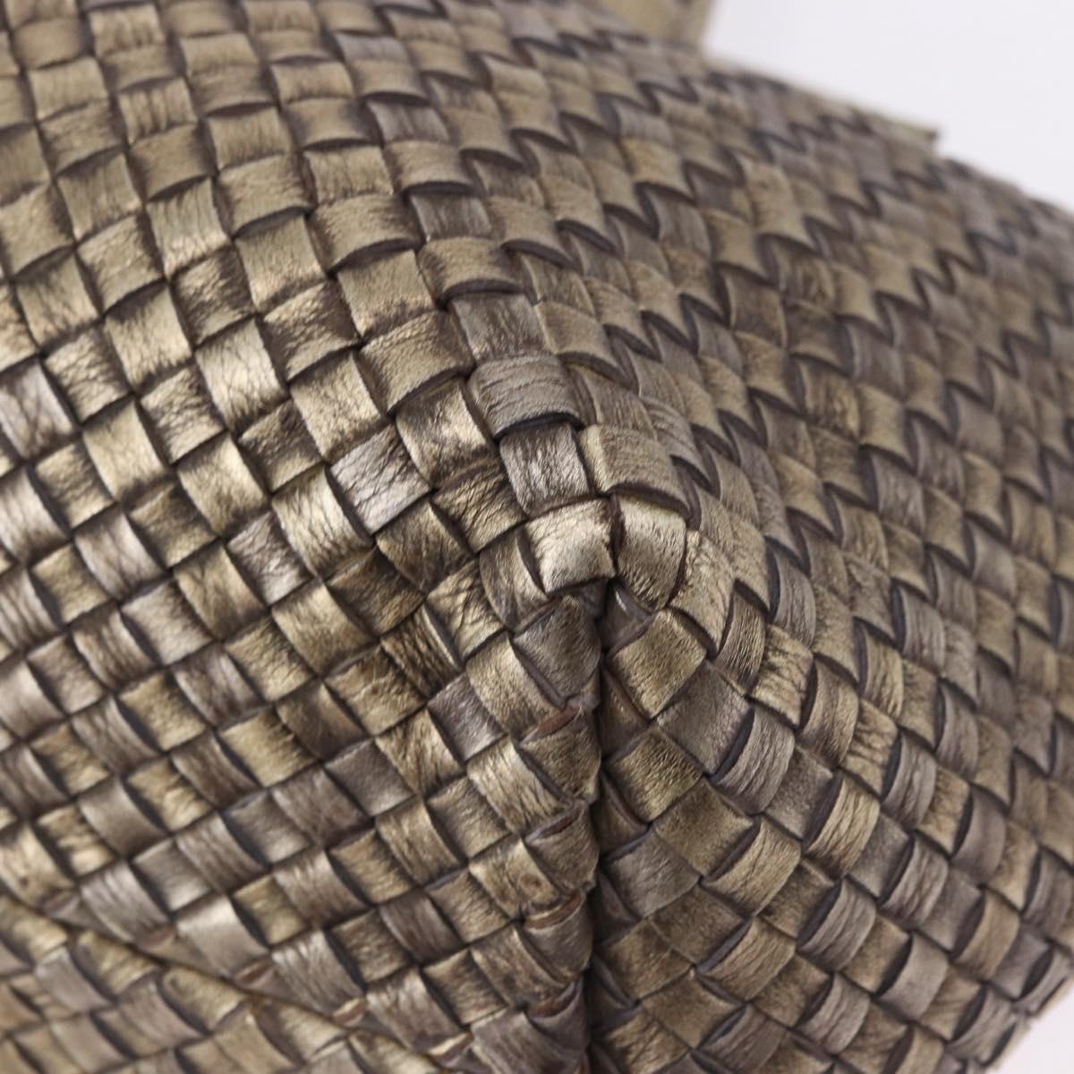 BOTTEGA VENETA INTRECCIATO Cabas MM Tote Bag Leather Gold 115664 Auth 193133SAM