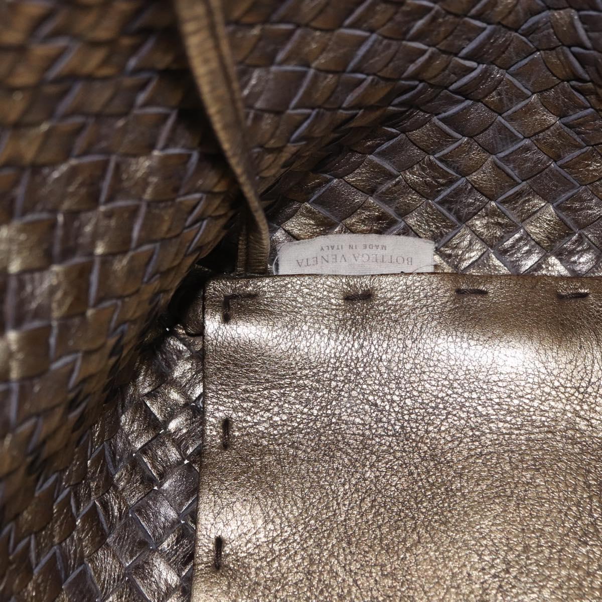 BOTTEGA VENETA INTRECCIATO Cabas MM Tote Bag Leather Gold 115664 Auth 193133SAM