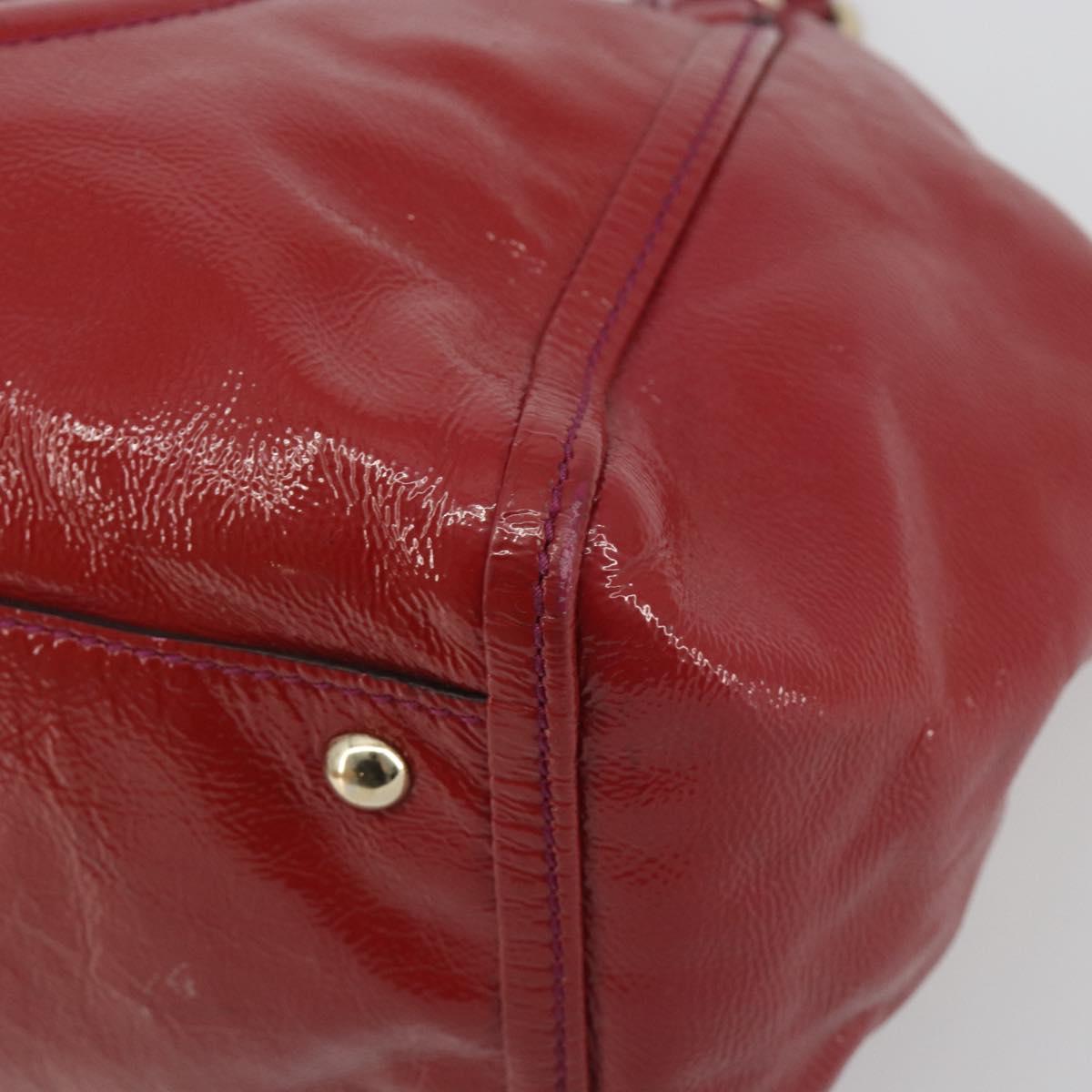 GUCCI Soho Hand Bag Patent leather Red Gold 282309 Auth 193134