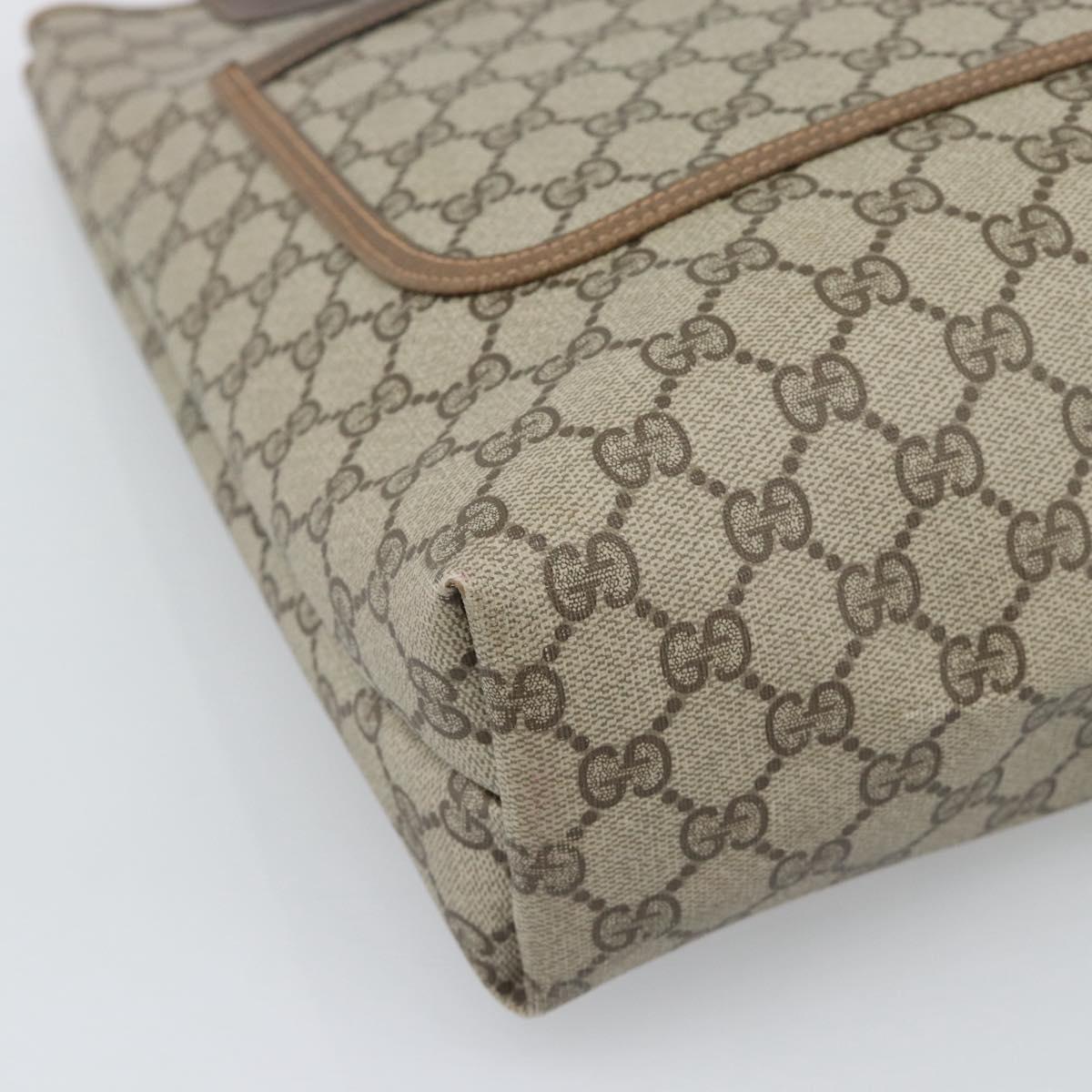 GUCCI GG Supreme Web Sherry Line Tote Bag PVC Beige 39 02 003 Auth 193140