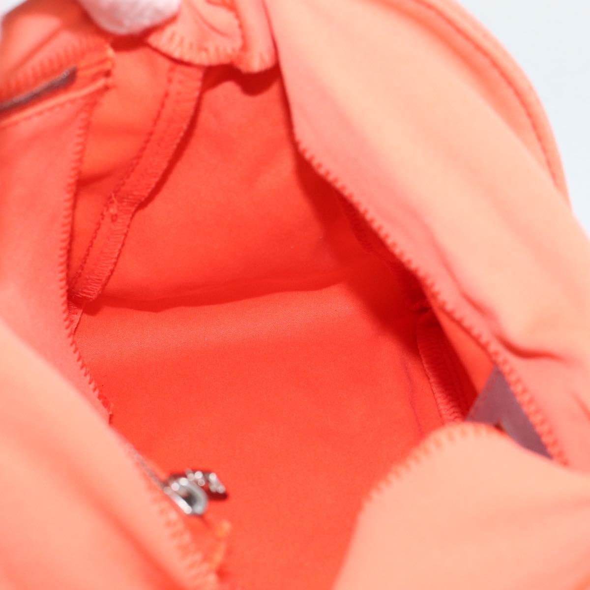 FENDI Mamma Baguette Shoulder Bag Cotton jersey Orange Silver Auth 193143