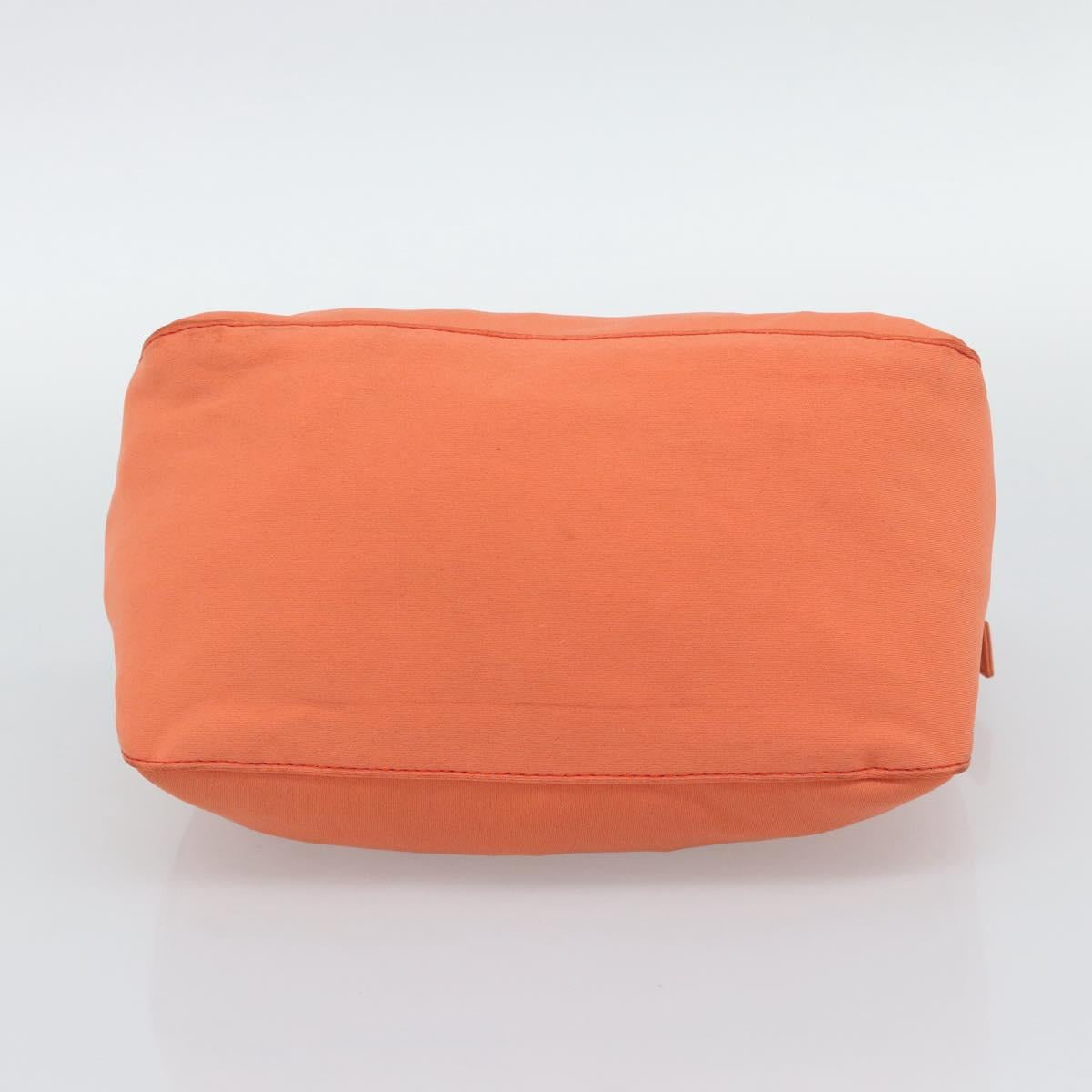 FENDI Mamma Baguette Shoulder Bag Cotton jersey Orange Silver Auth 193143