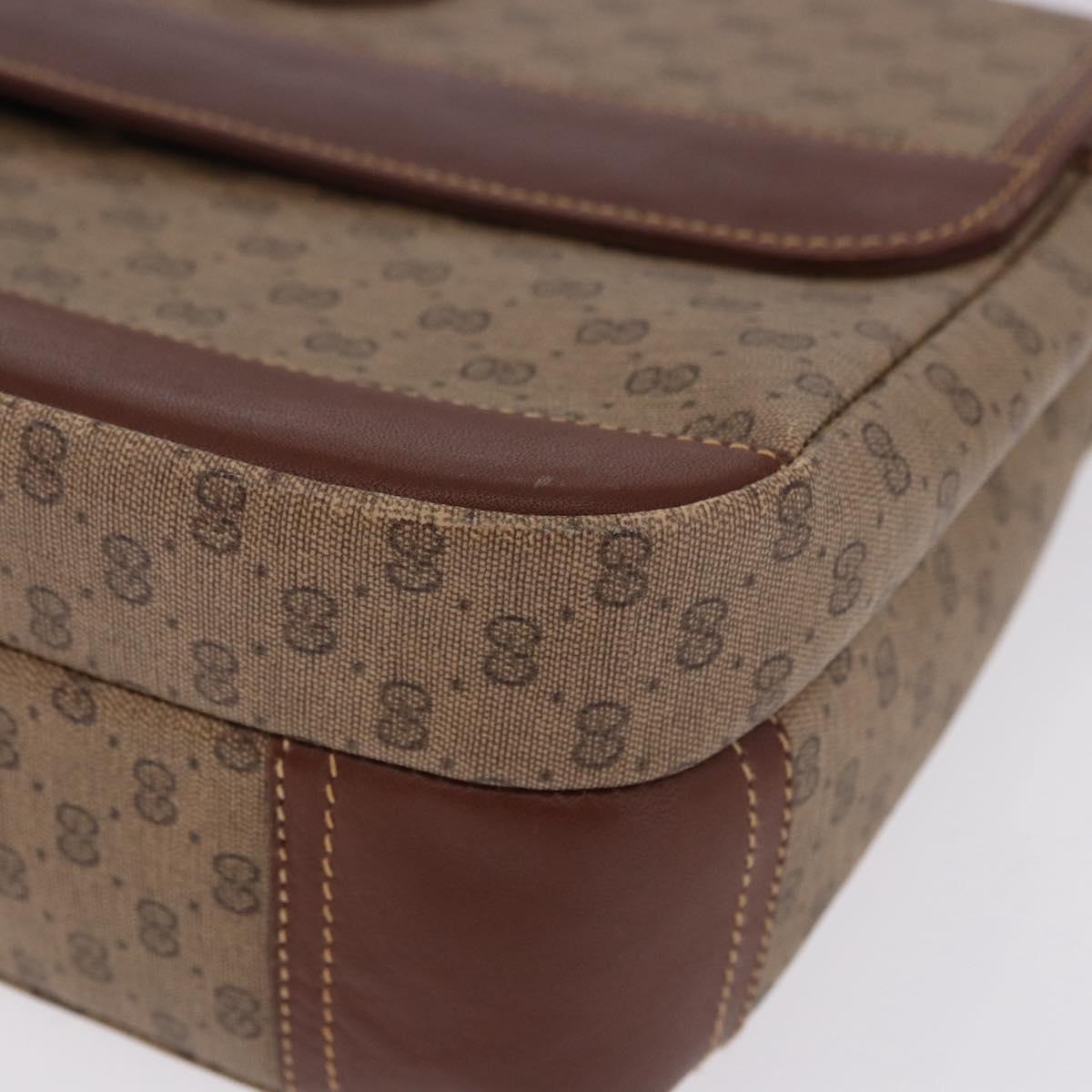 GUCCI Micro GG Supreme Shoulder Bag PVC Beige Gold Auth 193154