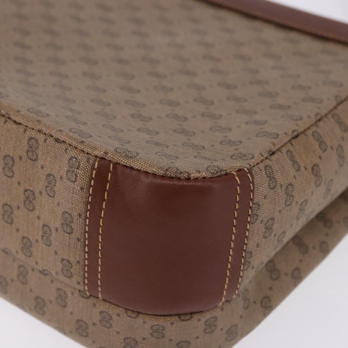 GUCCI Micro GG Supreme Shoulder Bag PVC Beige Gold Auth 193154