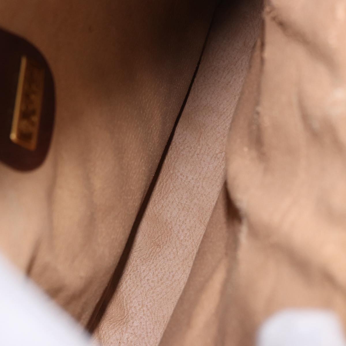 GUCCI Micro GG Supreme Shoulder Bag PVC Beige Gold Auth 193154