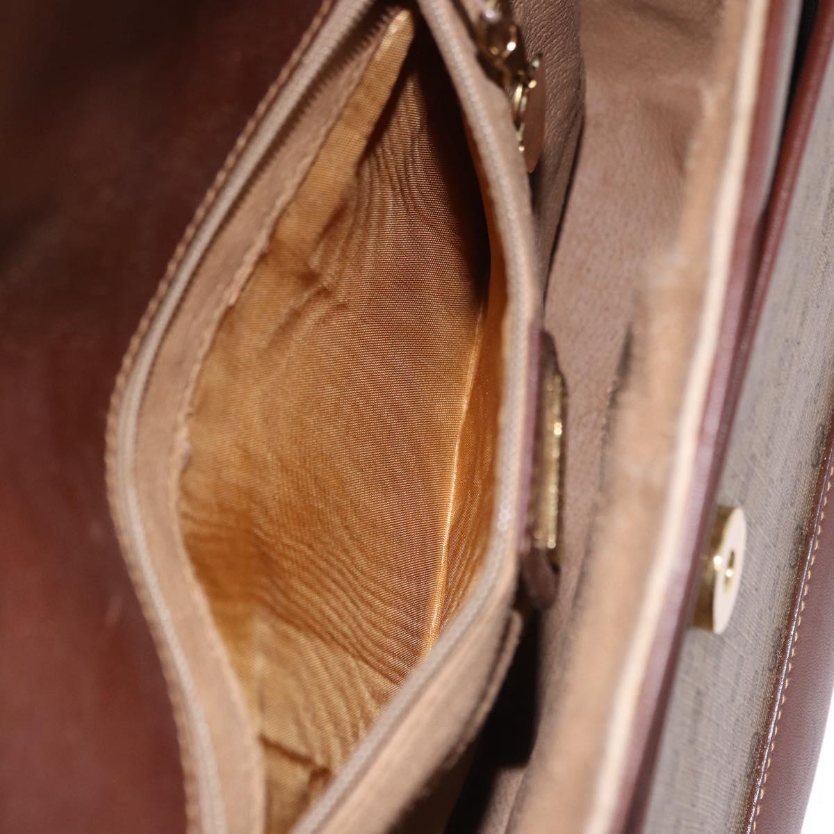 GUCCI Micro GG Supreme Shoulder Bag PVC Beige Gold Auth 193154