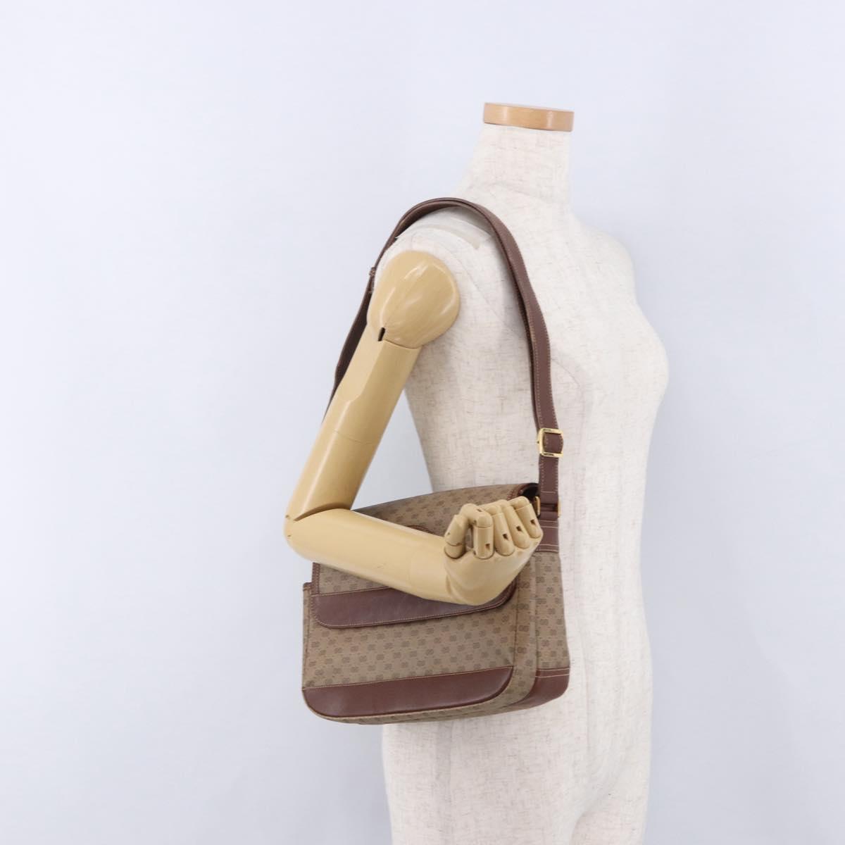 GUCCI Micro GG Supreme Shoulder Bag PVC Beige Gold Auth 193154