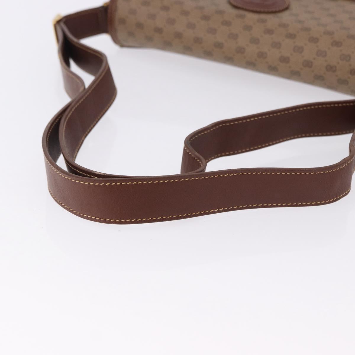 GUCCI Micro GG Supreme Shoulder Bag PVC Beige Gold Auth 193154