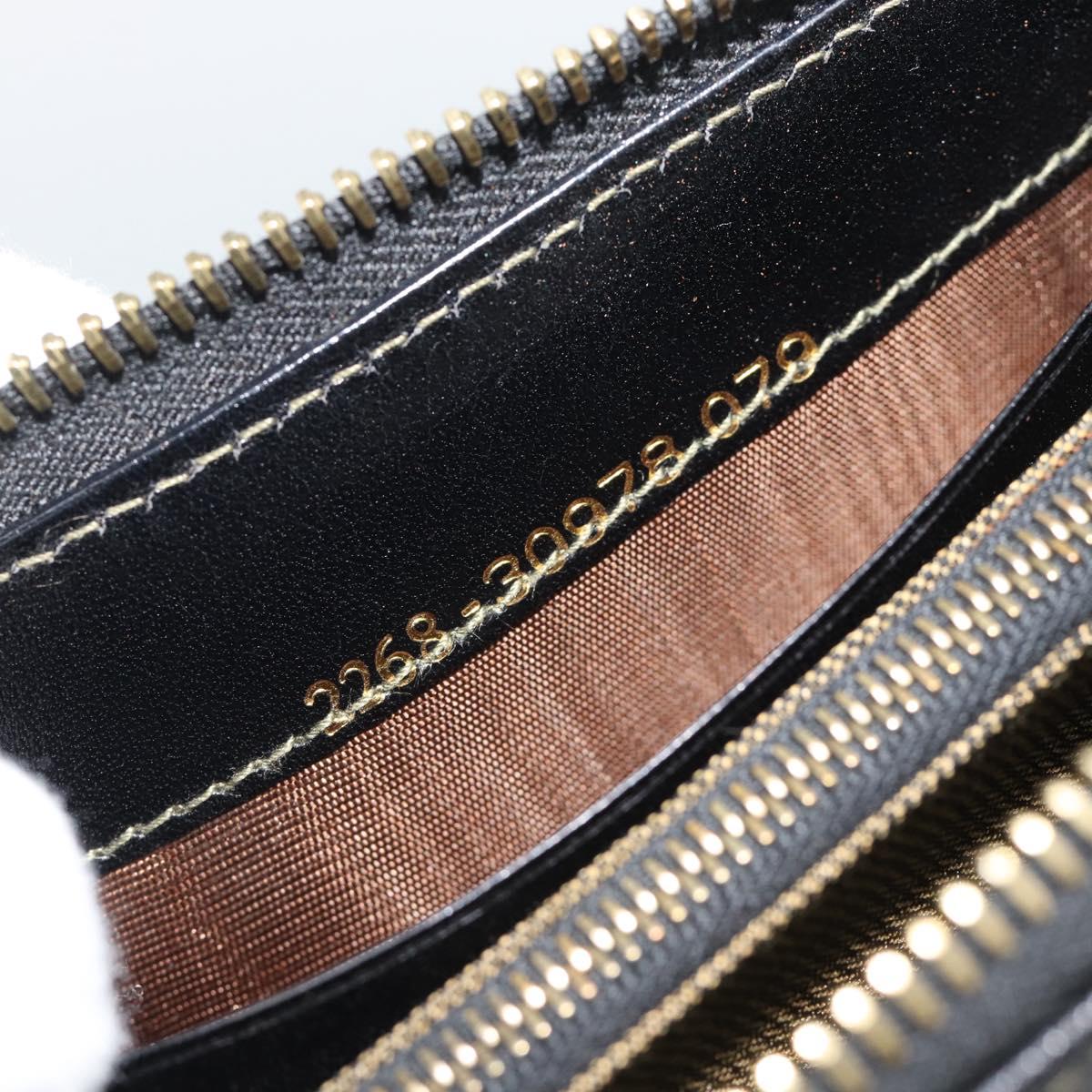 FENDI Zucca Canvas Long Wallet Black Brown Auth 193160V