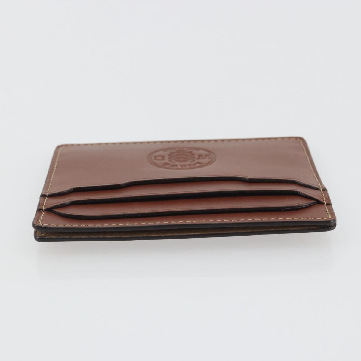 LOEWE Card Case Leather Brown Auth 193161V