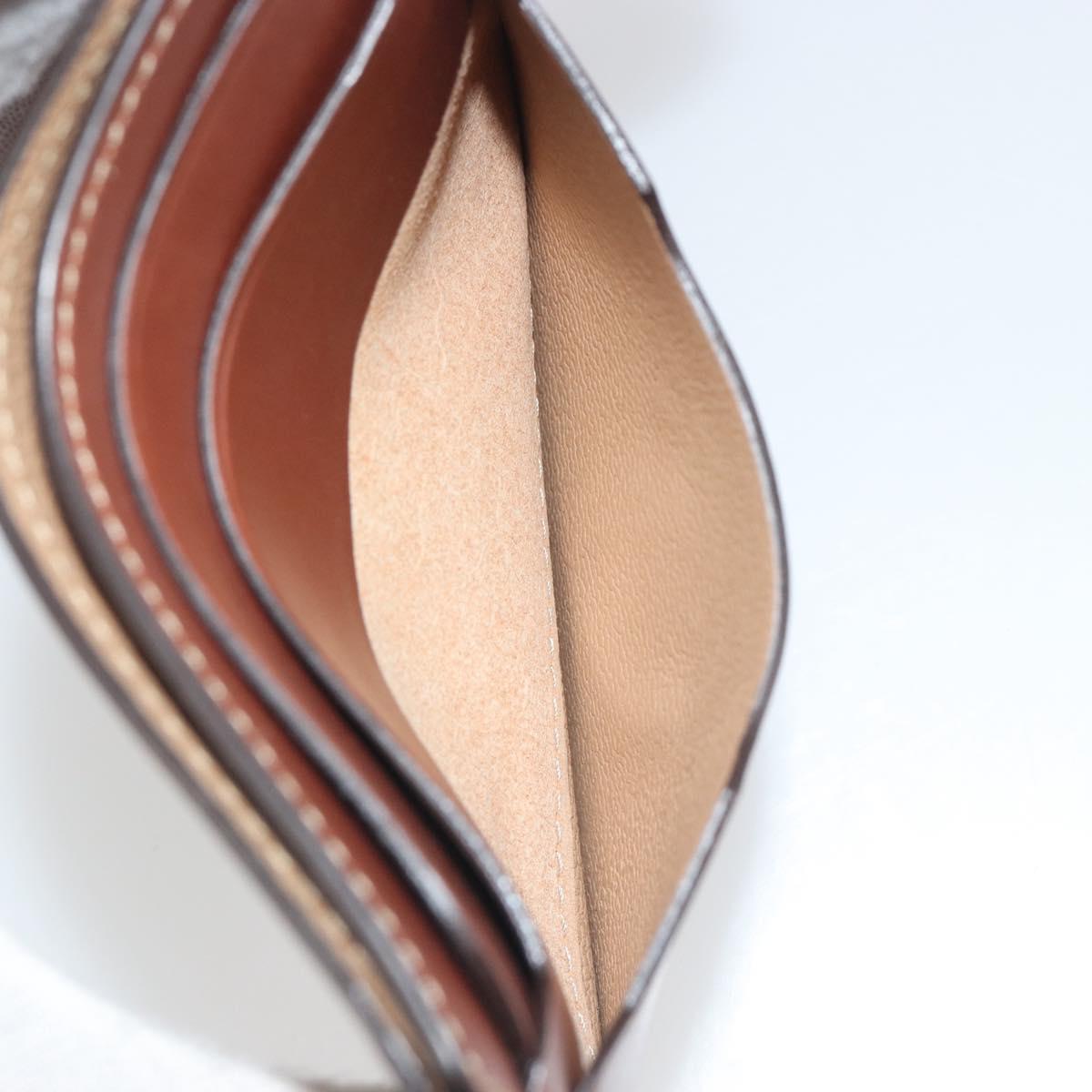 LOEWE Card Case Leather Brown Auth 193161V