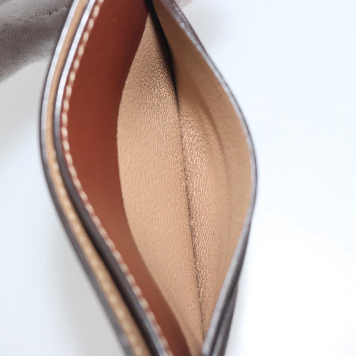 LOEWE Card Case Leather Brown Auth 193161V