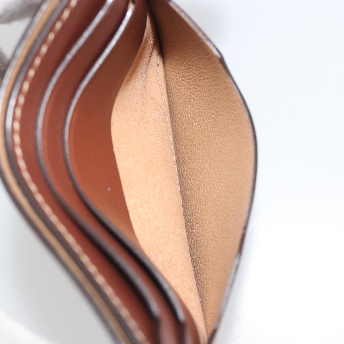 LOEWE Card Case Leather Brown Auth 193161V