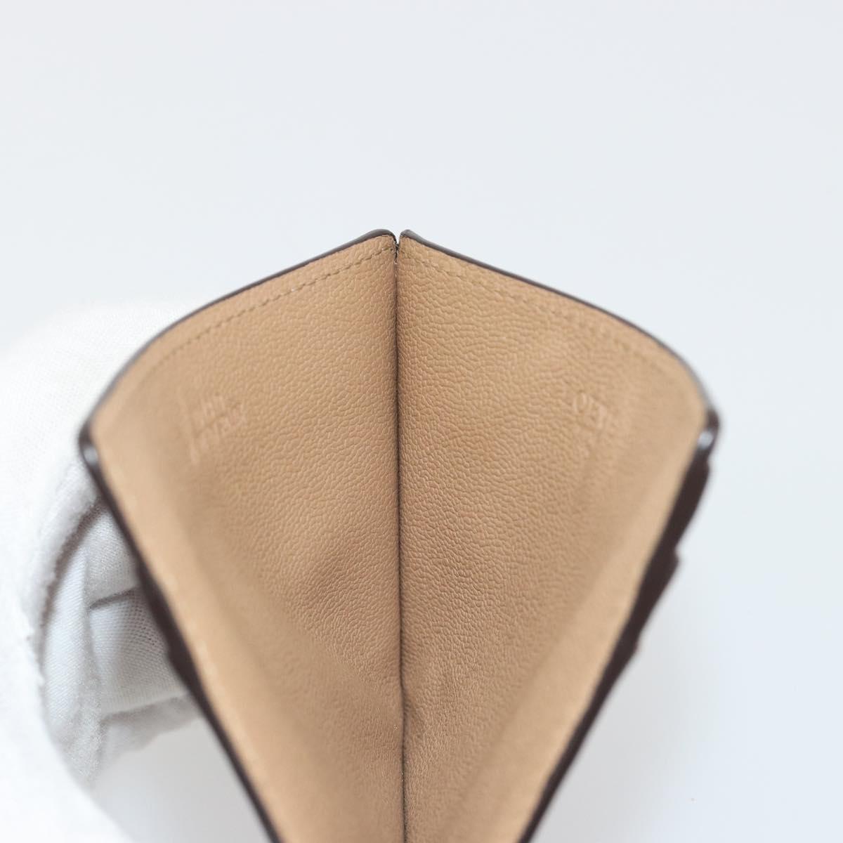 LOEWE Card Case Leather Brown Auth 193161V
