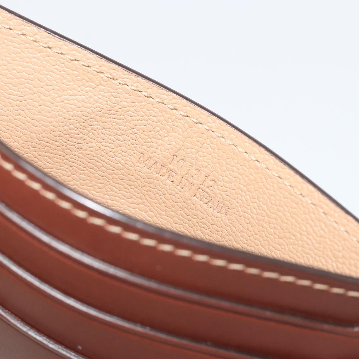 LOEWE Card Case Leather Brown Auth 193161V
