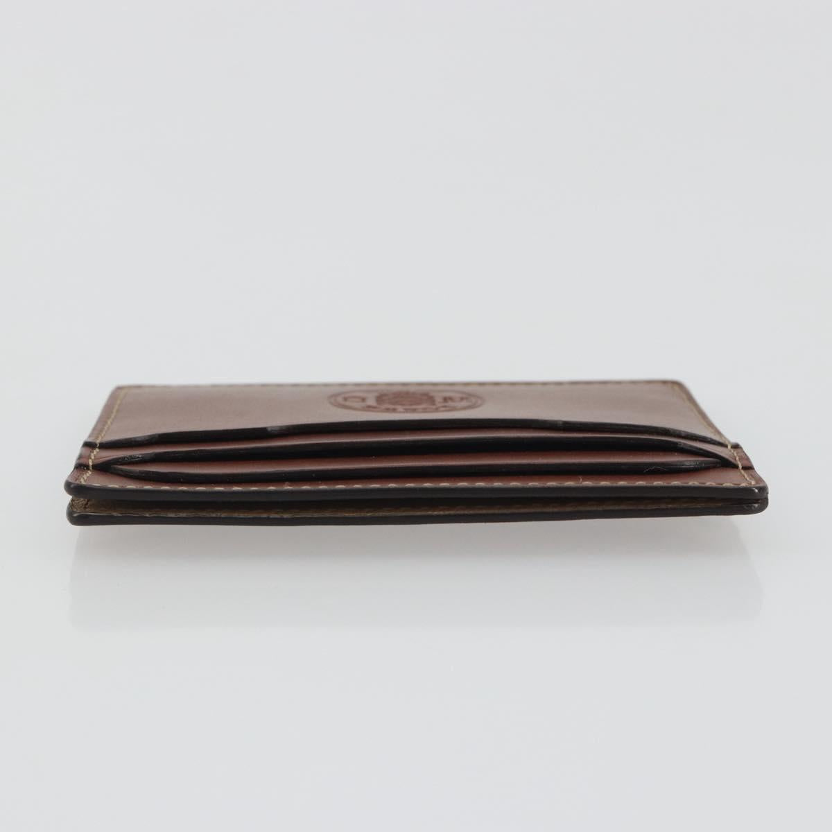 LOEWE Card Case Leather Brown Auth 193161V