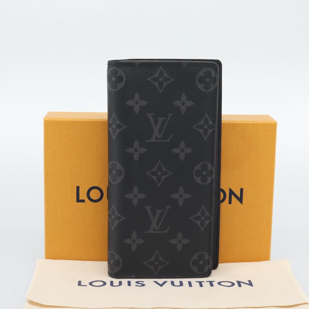 LOUIS VUITTON Monogram Eclipse Portefeuille Braza Wallet M61697 LV Auth 193162V