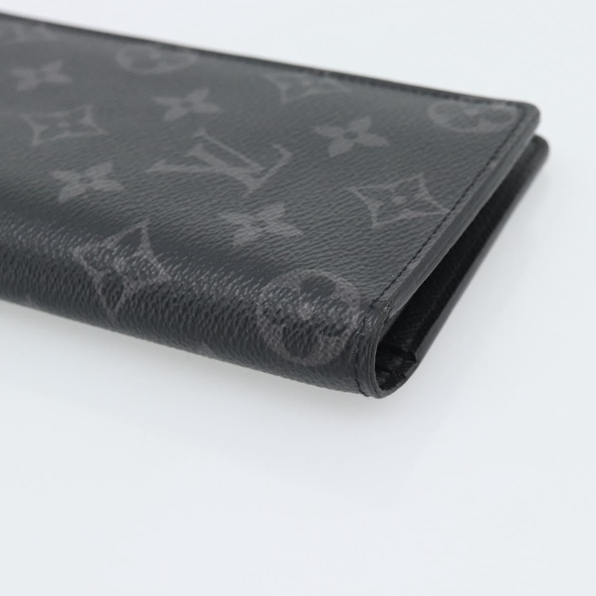 LOUIS VUITTON Monogram Eclipse Portefeuille Braza Wallet M61697 LV Auth 193162V