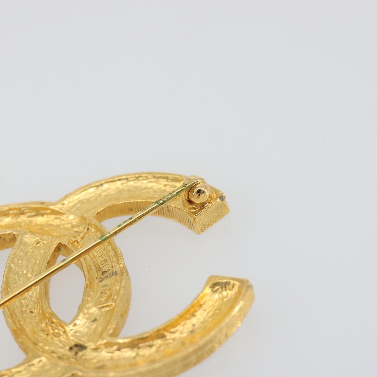 CHANEL COCO Mark Brooch metal Gold Tone CC Auth 193163V