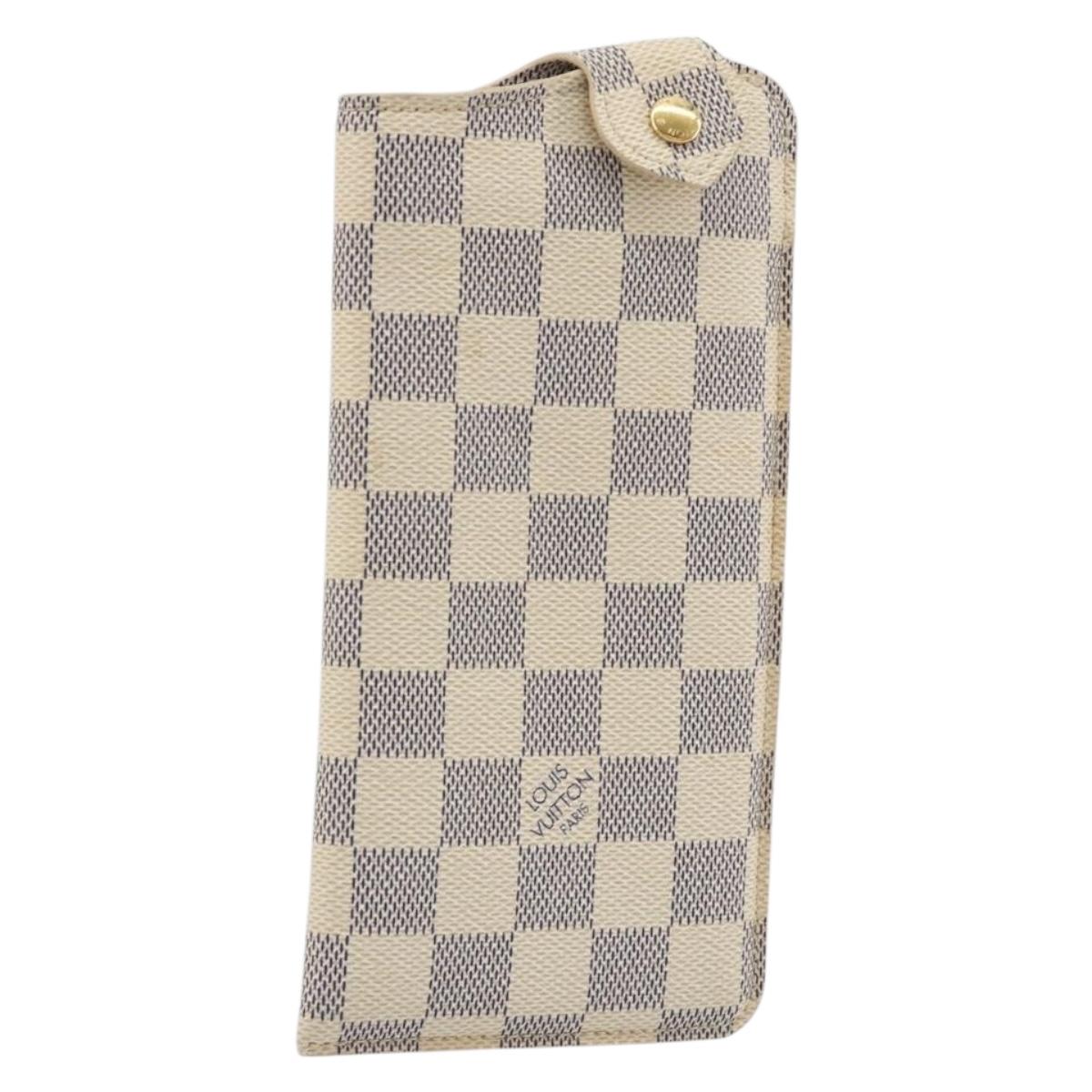 LOUIS VUITTON Damier Azur Etui A Lunettes MM Glasses Case N60025 LV Auth 193165V