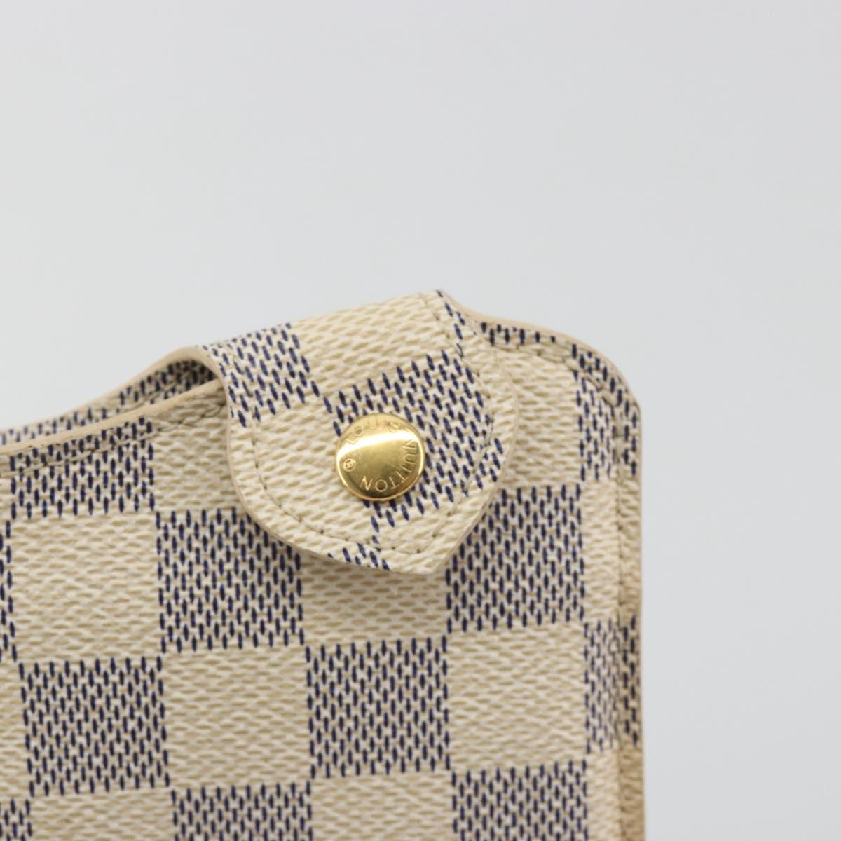 LOUIS VUITTON Damier Azur Etui A Lunettes MM Glasses Case N60025 LV Auth 193165V