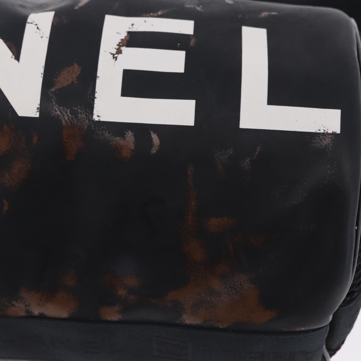 CHANEL Shoulder Bag PVC Canvas Black CC Auth 193242