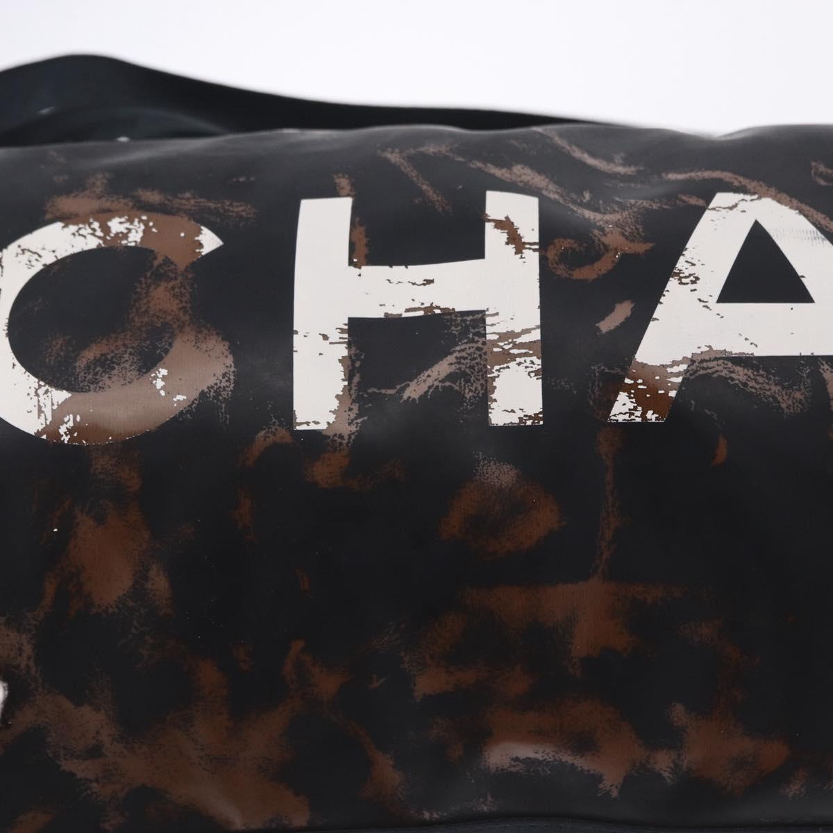 CHANEL Shoulder Bag PVC Canvas Black CC Auth 193242